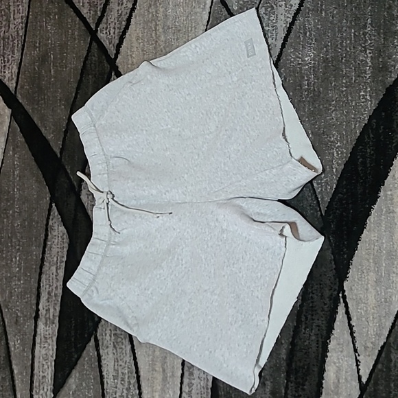 VS PINK GRAY FLEECE RAW-EDGE HEM SHORTS - Picture 1 of 11